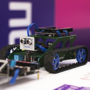 blue and black continuous track